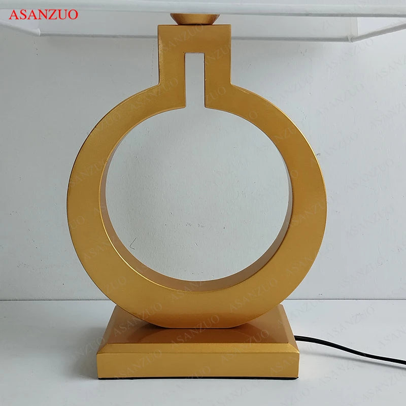 Luxury Gold Fabric Table Lamp for Living Room &amp; Bedroom