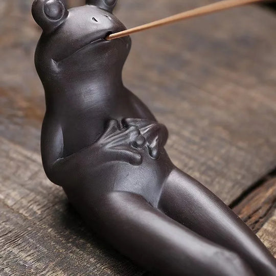 Resin Frog Palm Incense Holder Zen Aromatherapy Decor