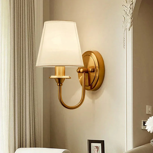 European Style Copper LED Wall Lamp for Bedroom &amp; Living Room