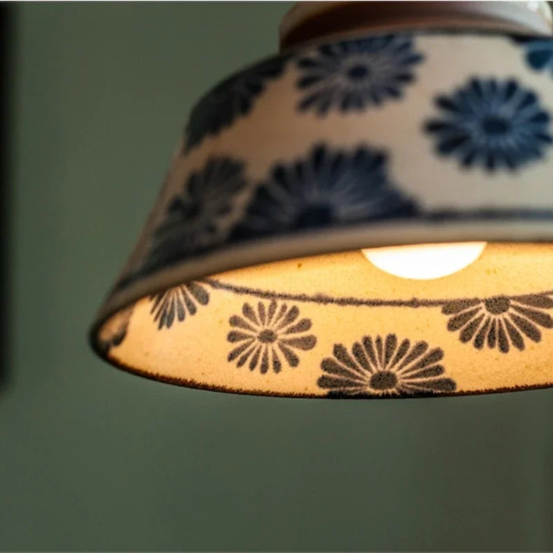Hand-Painted Ceramic Pendant Light for Dining &amp; Living Room