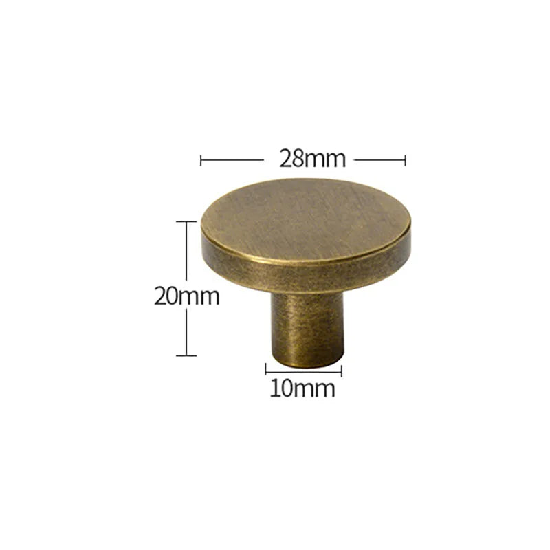 Antique Brass Round Cabinet Knobs – Vintage Drawer &amp; Cupboard Pulls