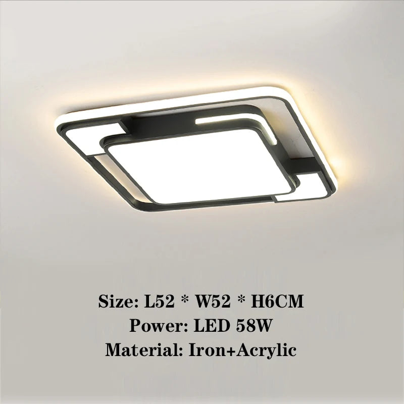 Remote Control Square LED Ceiling Lamp for Living &amp; Dining Room