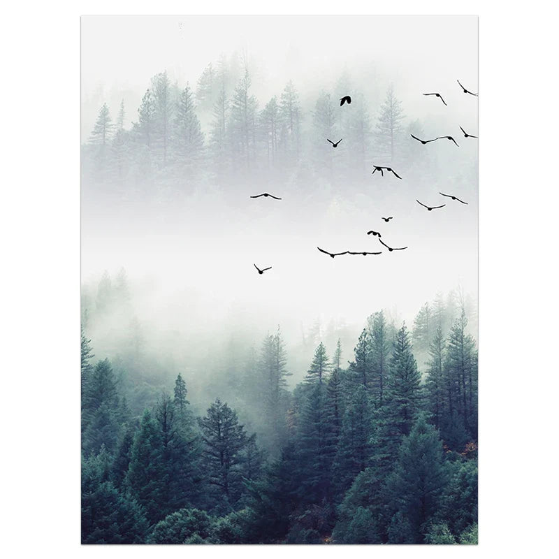 Inspirational Mystical Forest Landscape Canvas Wall Art