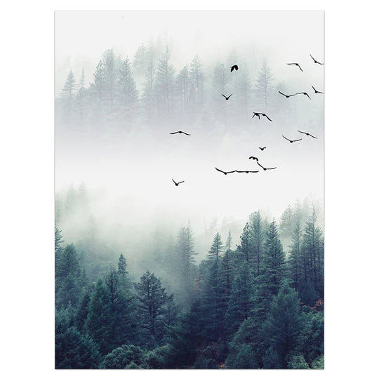 Inspirational Mystical Forest Landscape Canvas Wall Art