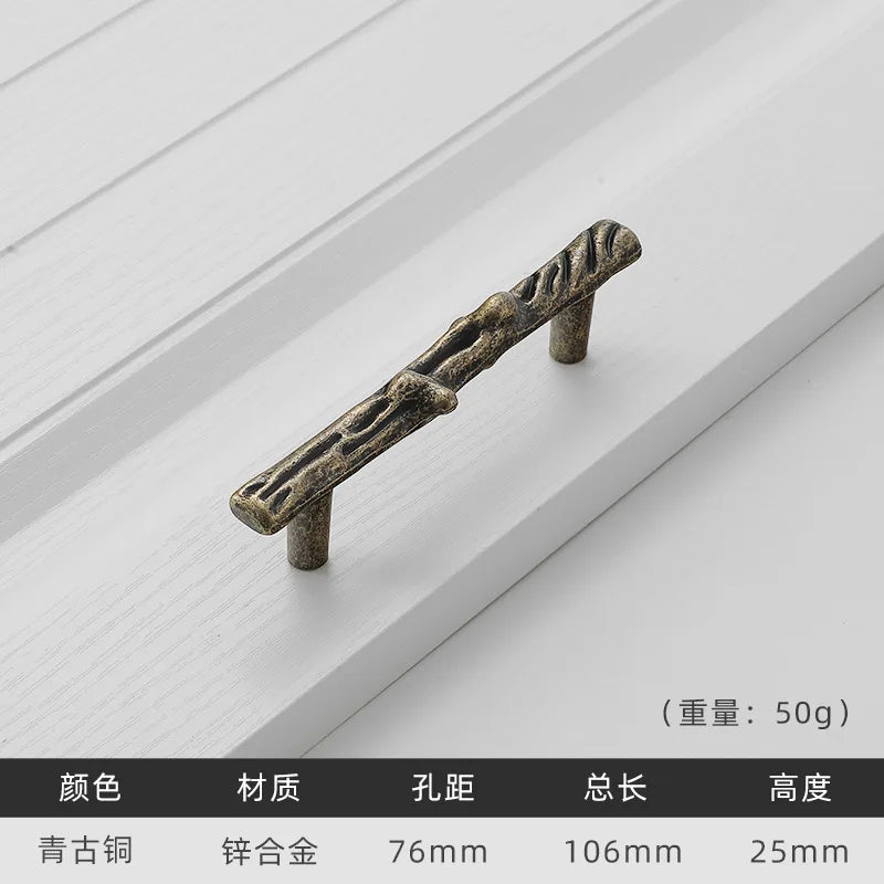 Antique Tree Pole Kitchen Handles – Zinc Alloy Drawer &amp; Cabinet Pulls