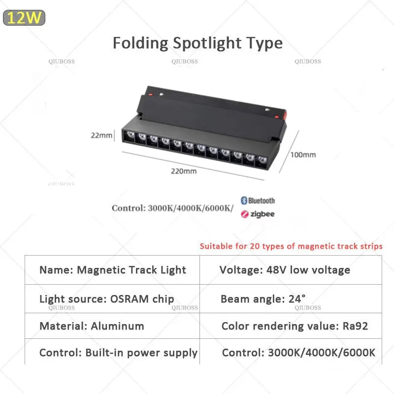 Smart Magnetic Track LED Light – Modern Dimmable Ceiling &amp; Spot Lighting
