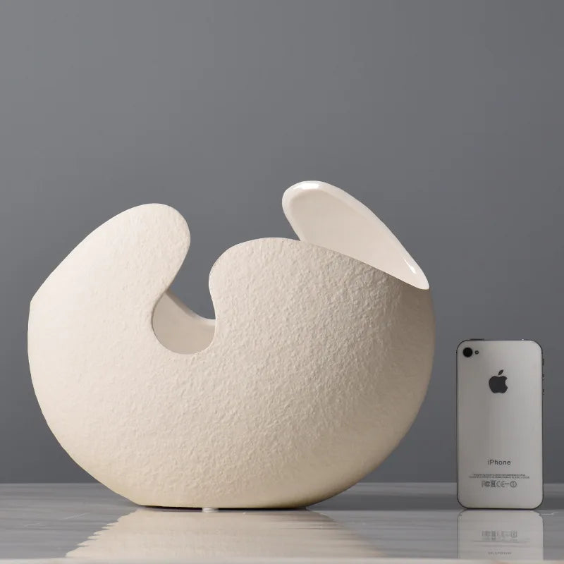 White Ceramic Decorative Vase for Modern Living Room Decor