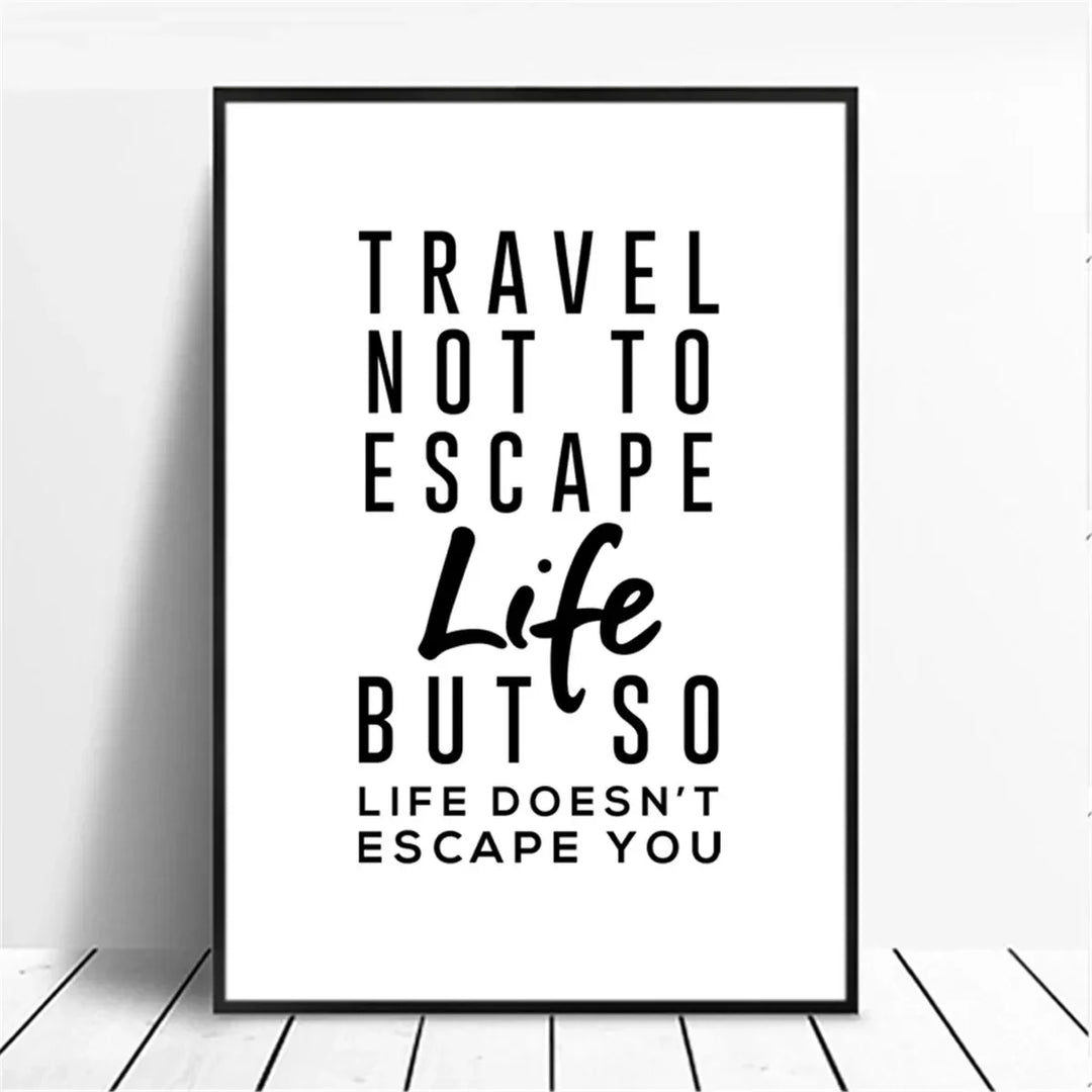 Positive Energy Black White Quote Canvas Wall Art