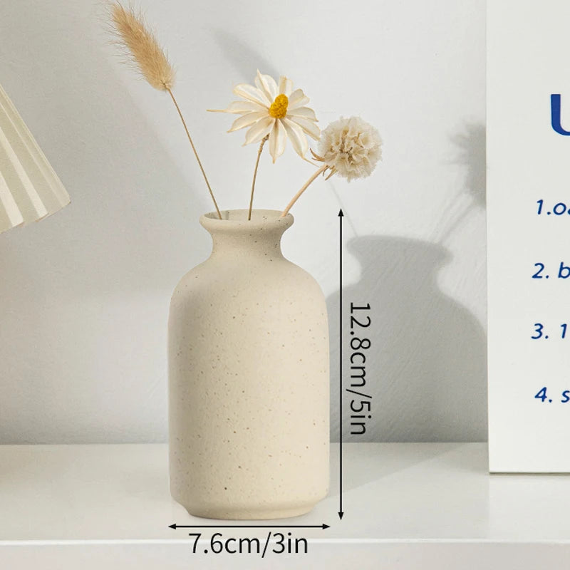 White Ceramic Vase Modern Minimalist Decorative Flower Vase
