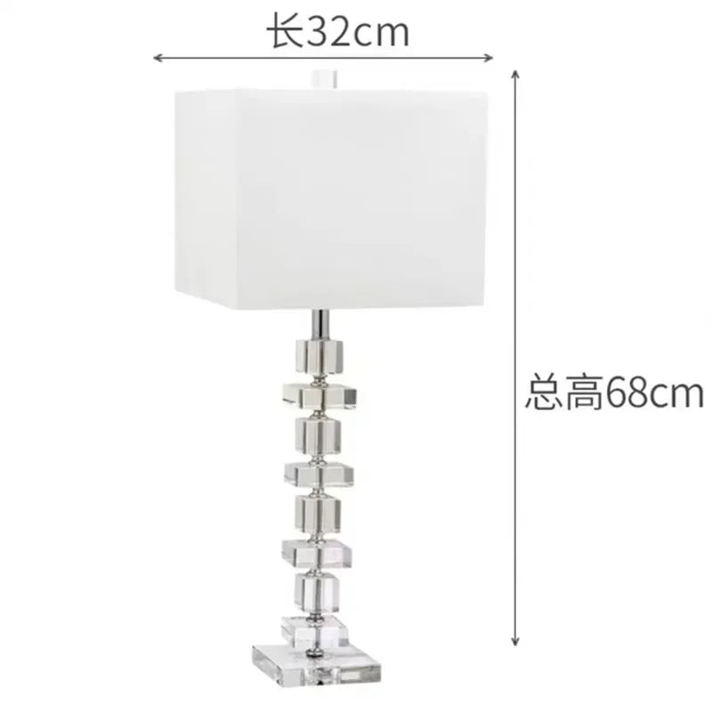 Creative Fabric Table Lamp with Crystal Glass Ball for Living Room &amp; Bedroom