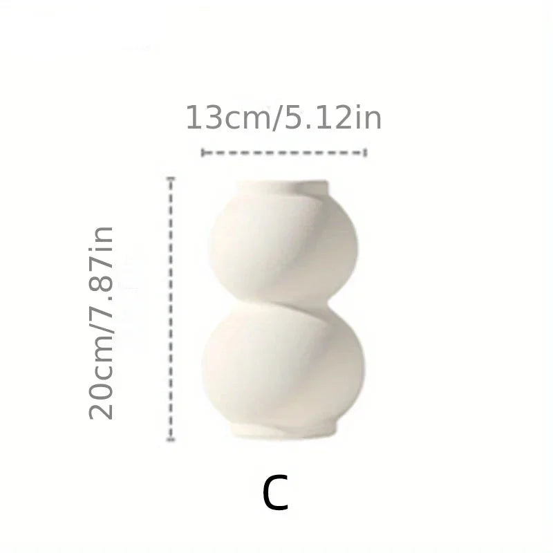 Minimalist Ceramic Nordic Hollow Vase Abstract Design