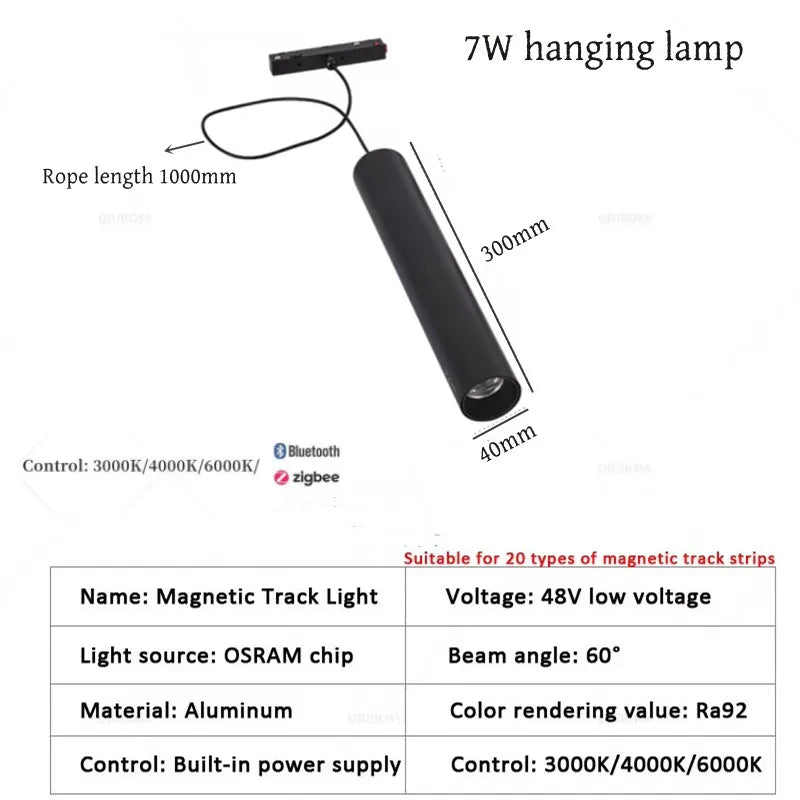 Smart Magnetic Track LED Light – Modern Dimmable Ceiling &amp; Spot Lighting