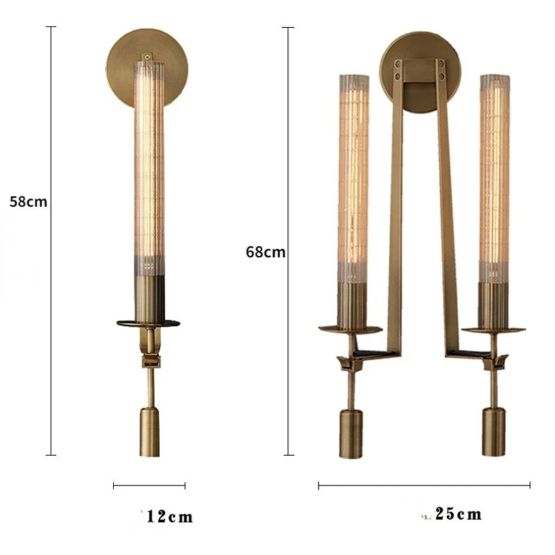 Modern Copper Wall Sconce for Living Room &amp; Bedroom