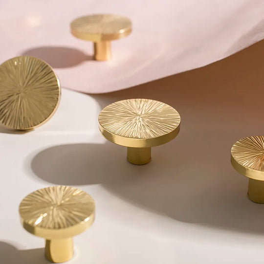 Hammered Brass Cabinet Handles – Handcrafted Furniture Knobs