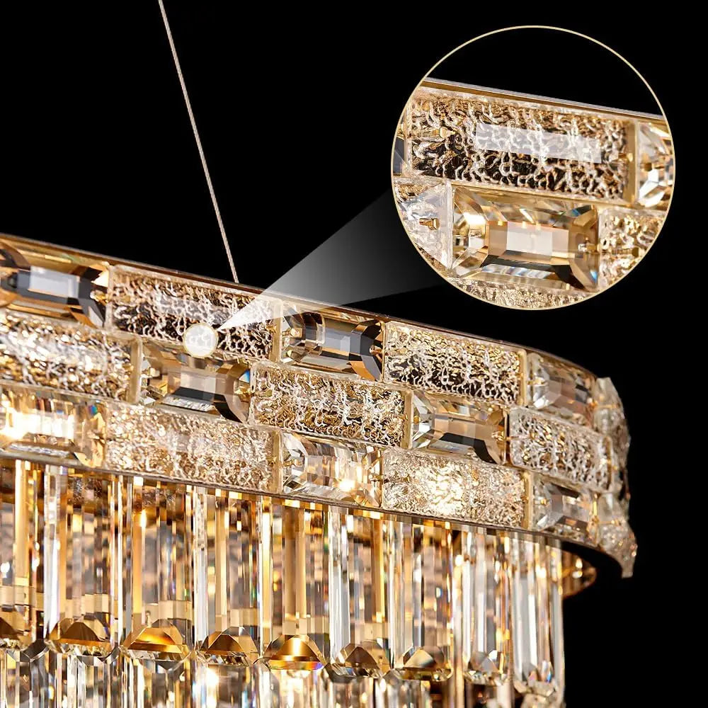Modern Gold Crystal Chandelier for Dining &amp; Living Spaces