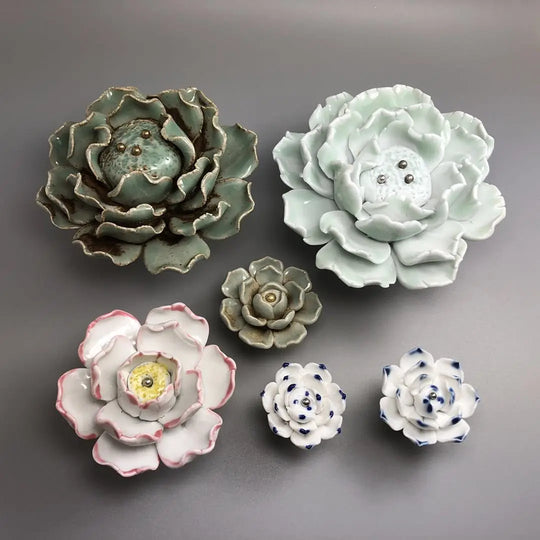 Handmade Ceramic Flower Knobs – Artistic Cabinet &amp; Drawer Handles