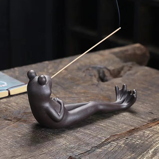 Resin Frog Palm Incense Holder Zen Aromatherapy Decor