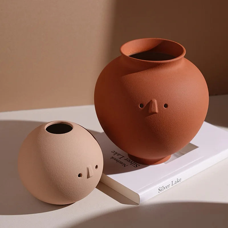 Wabi Sabi Style Ceramic Vase for Desktop Flower Arrangement