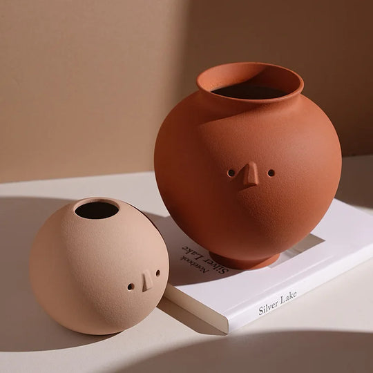 Wabi Sabi Style Ceramic Vase for Desktop Flower Arrangement