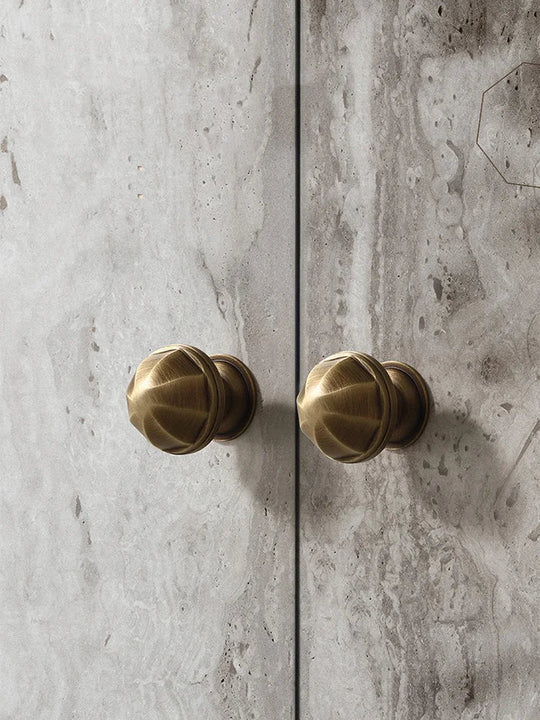 Solid Brass Octagonal Cabinet Knobs – Antique Gold Drawer &amp; Wardrobe Pulls