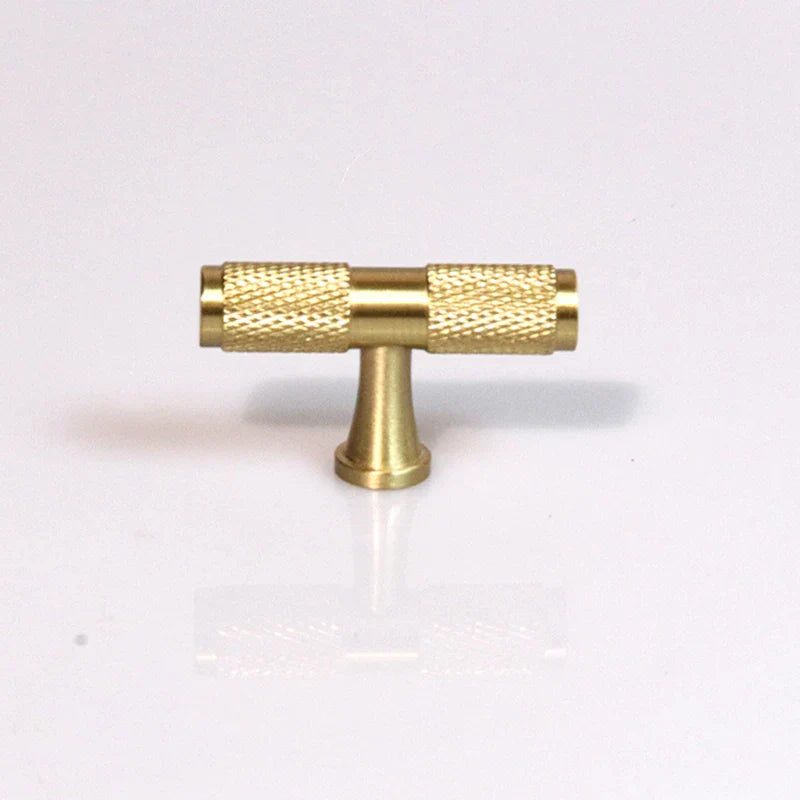 Knurled Brass T-Bar Handles – Modern Cabinet &amp; Cupboard Pulls