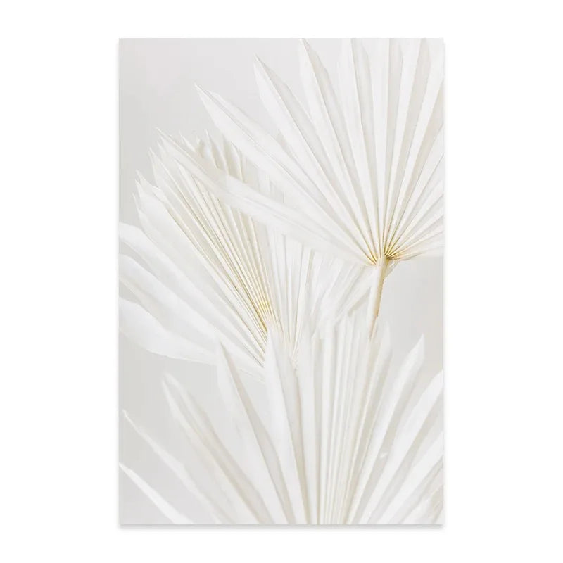 Minimalist White Floral Dahlia Rose Canvas Wall Art