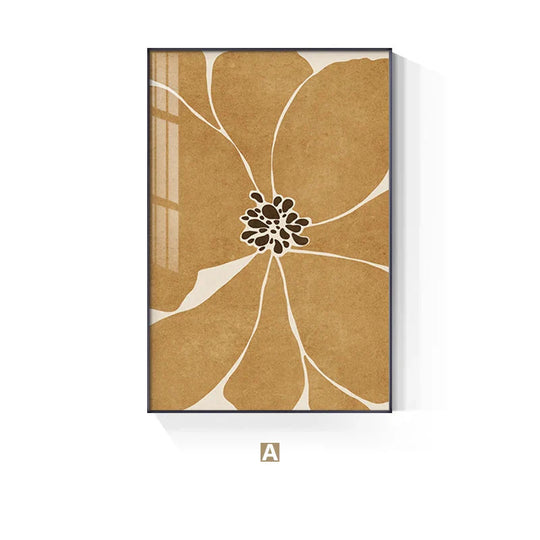 Big Floral Abstract Botanical Canvas Wall Art Unframed
