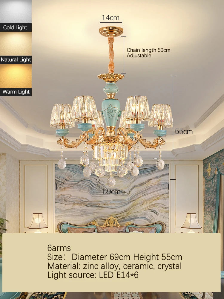 Luxury Umbrella Crystal Chandelier – European-Style Pendant for Villas &amp; Hotels
