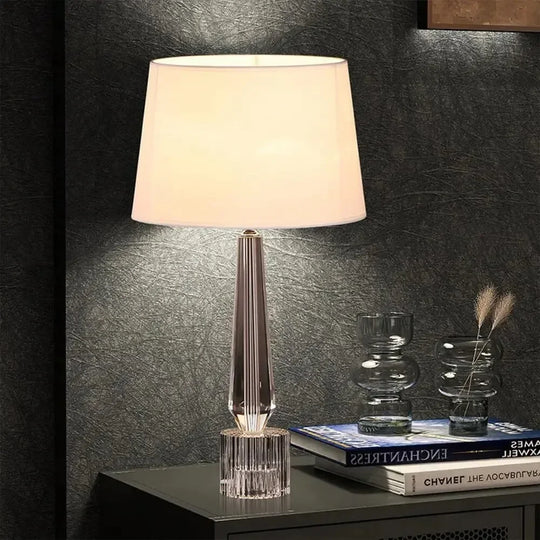 Creative Fabric Table Lamp with Crystal Glass Ball for Living Room &amp; Bedroom