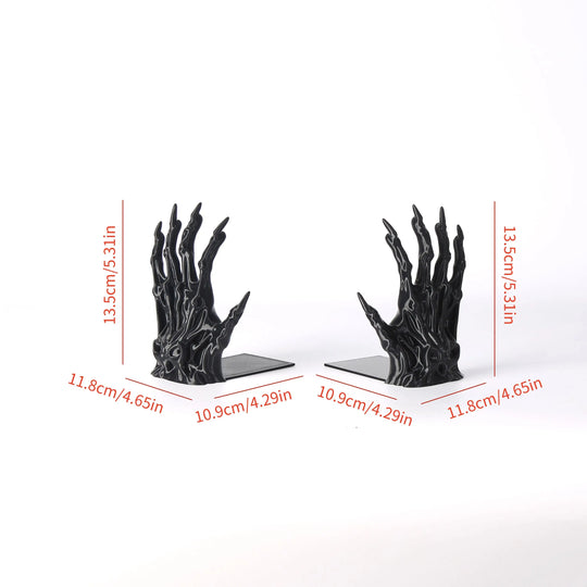 Gothic Demon Hand Bookends Set for Shelf and Desk Decor