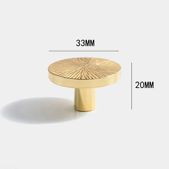 Round Brass Cabinet Knobs – Handmade Knurled Furniture Pulls