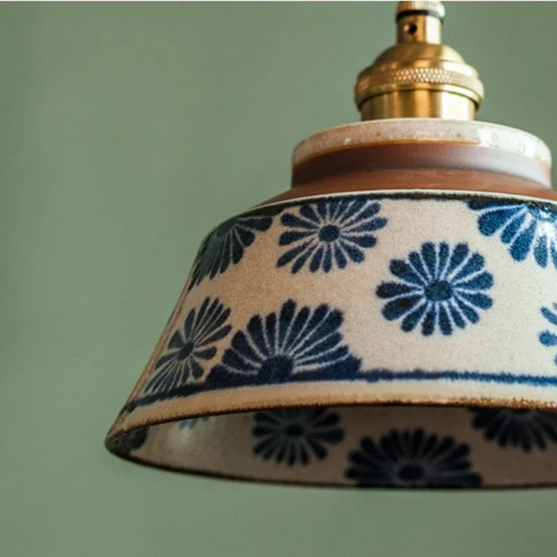 Hand-Painted Ceramic Pendant Light for Dining &amp; Living Room