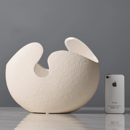 White Ceramic Decorative Vase for Modern Living Room Decor