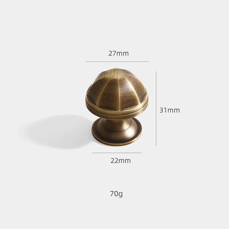 Solid Brass Octagonal Cabinet Knobs – Antique Gold Drawer &amp; Wardrobe Pulls