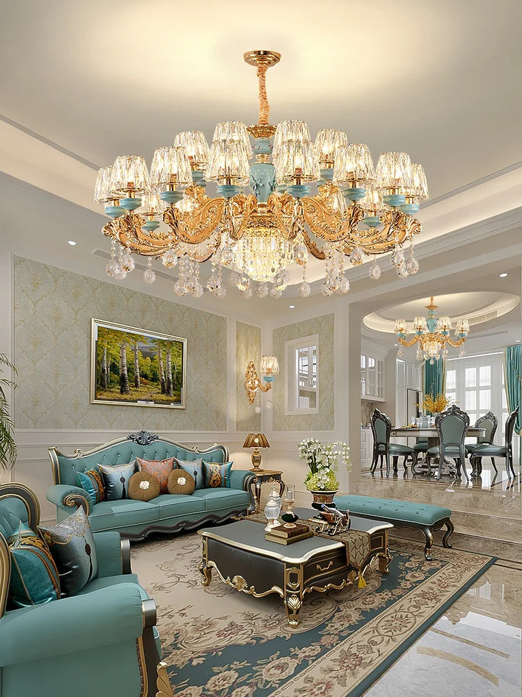 Luxury Umbrella Crystal Chandelier – European-Style Pendant for Villas &amp; Hotels