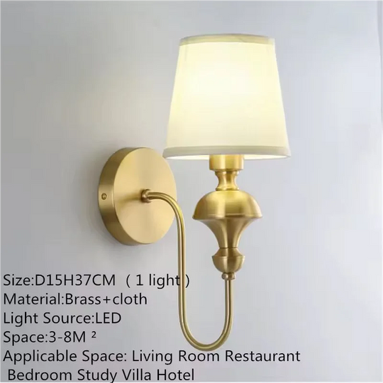 French Style Brass Wall Lamp with LED Mirror Accent