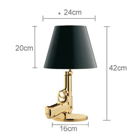 Personality Gold-Plated Gun Table Lamp for Living Room &amp; Exhibition Hall