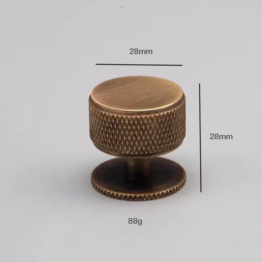 Knurled Brass Knobs – Gold &amp; Bronze Modern Cabinet Pulls