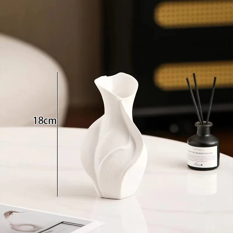 Abstract Ceramic Vase for Dried Flower Tabletop Home Decor
