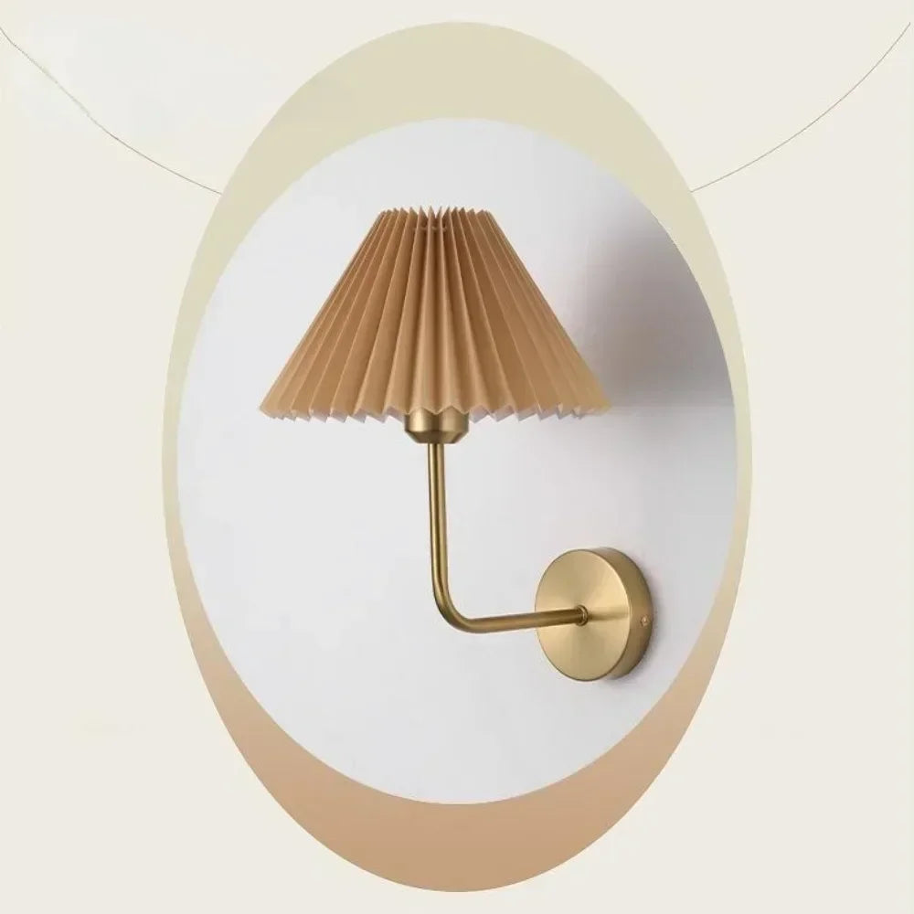 Retro Fabric Wall Lamp with Reading Light Modern Luxury Bedside