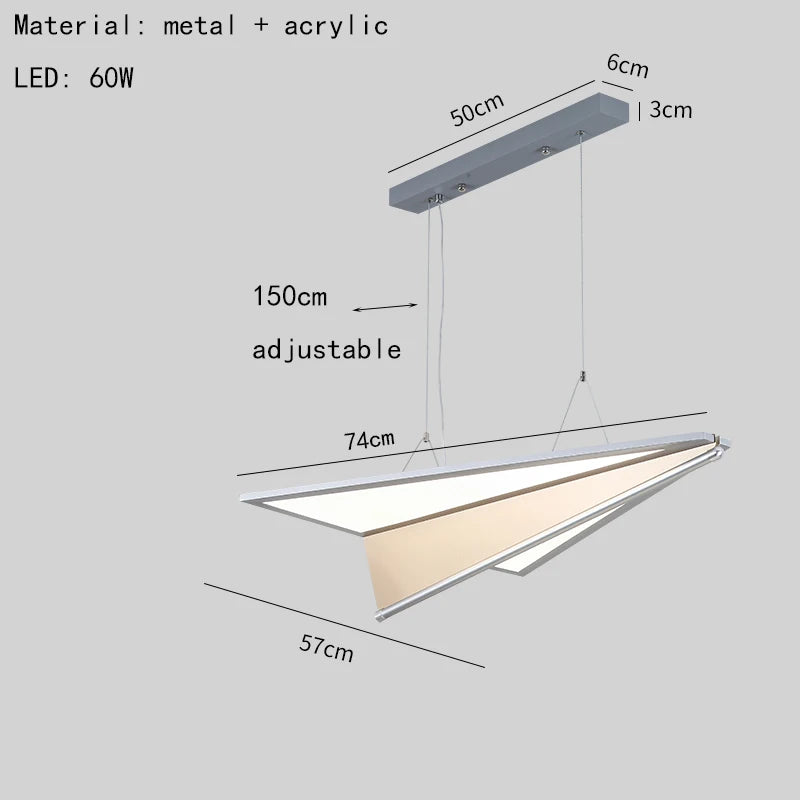 Modern Creative Aircraft LED Pendant Light for Bedroom &amp; Dining Hall