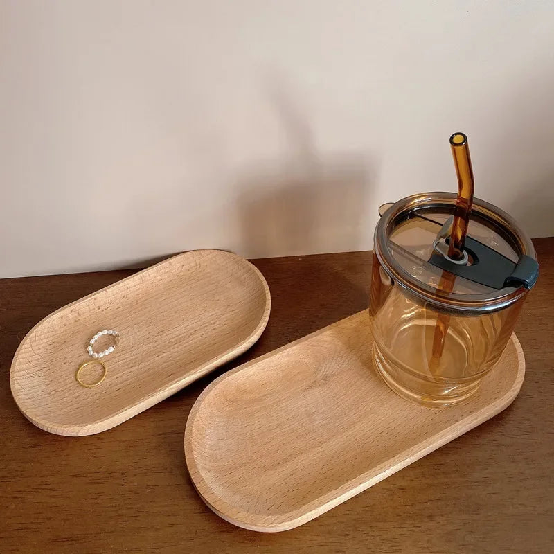 Japanese Style Wooden Tray for Modern Home Decoration