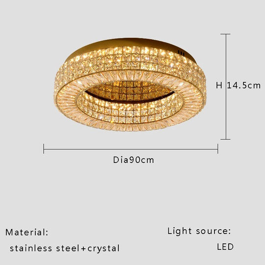 Modern Two-Tier Crystal Ceiling Light for Bedroom &amp; Living Room