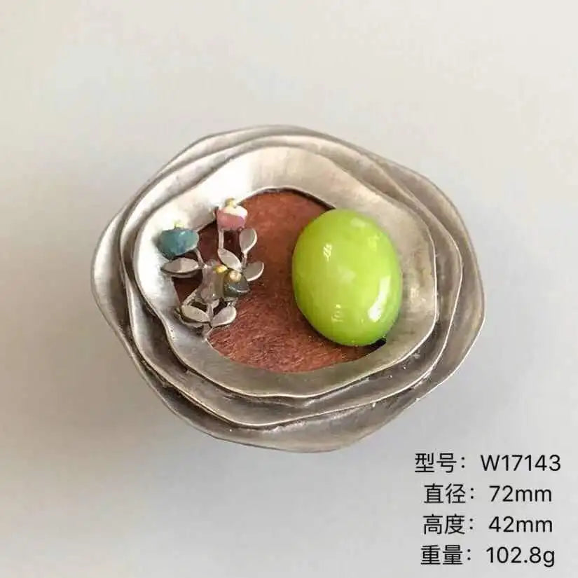 Handmade Wood &amp; Alloy Flower Knob Handles – Artistic Cabinet Pulls
