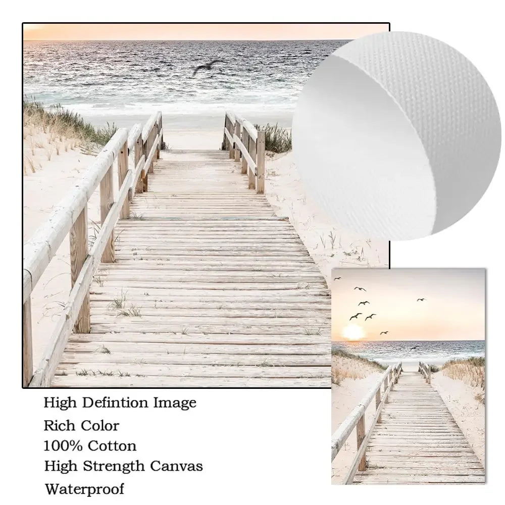 Tranquil Sunset Seascape Landscape Canvas Wall Art