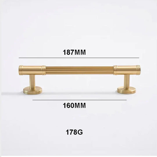 Gold Brass Vertical Linear Cabinet Handles – American-Style Pulls for Wardrobes and Furniture