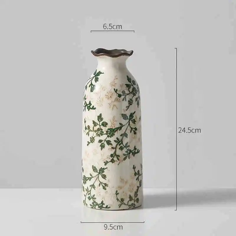 Crackle Glaze Ceramic Bud Vase for Tabletop Flower Decor