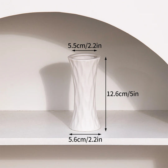 White Ceramic Vase Modern Minimalist Decorative Flower Vase