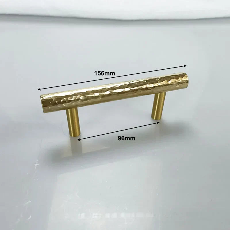 Hammered Brass Cabinet Handles – Light Gold Knobs and Pulls for Furniture