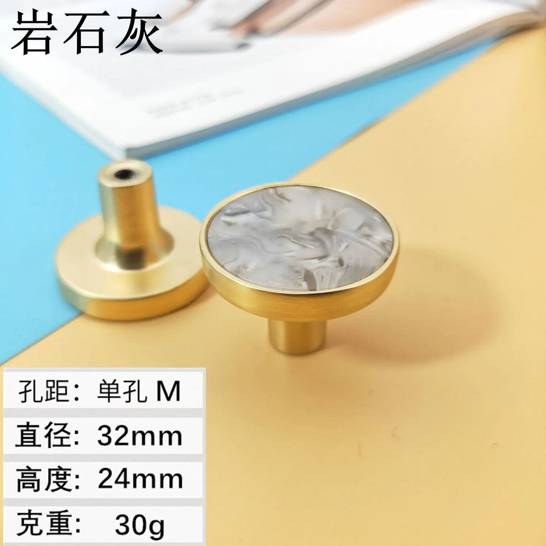 Shell Cabinet Handles – Gold Single-Hole Knobs &amp; Multipurpose Hooks